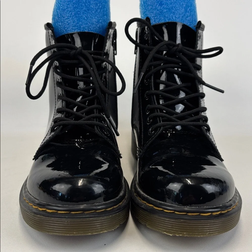 DR MARTENS 1460 8-Eye Patent Boot Black Kids Size 2